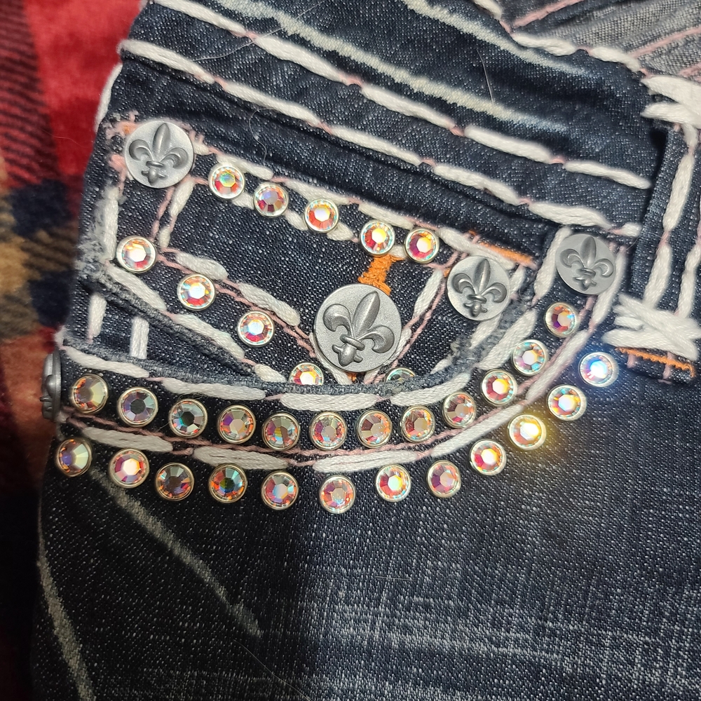 Laguna Beach Embellished Dark Blue Straight Leg Jeans